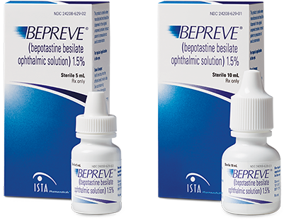 BEPREVE 5 mL and 10 mL ophthalmic solutions and packaging