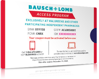 Bausch + Lomb Access Program prescription copay offer